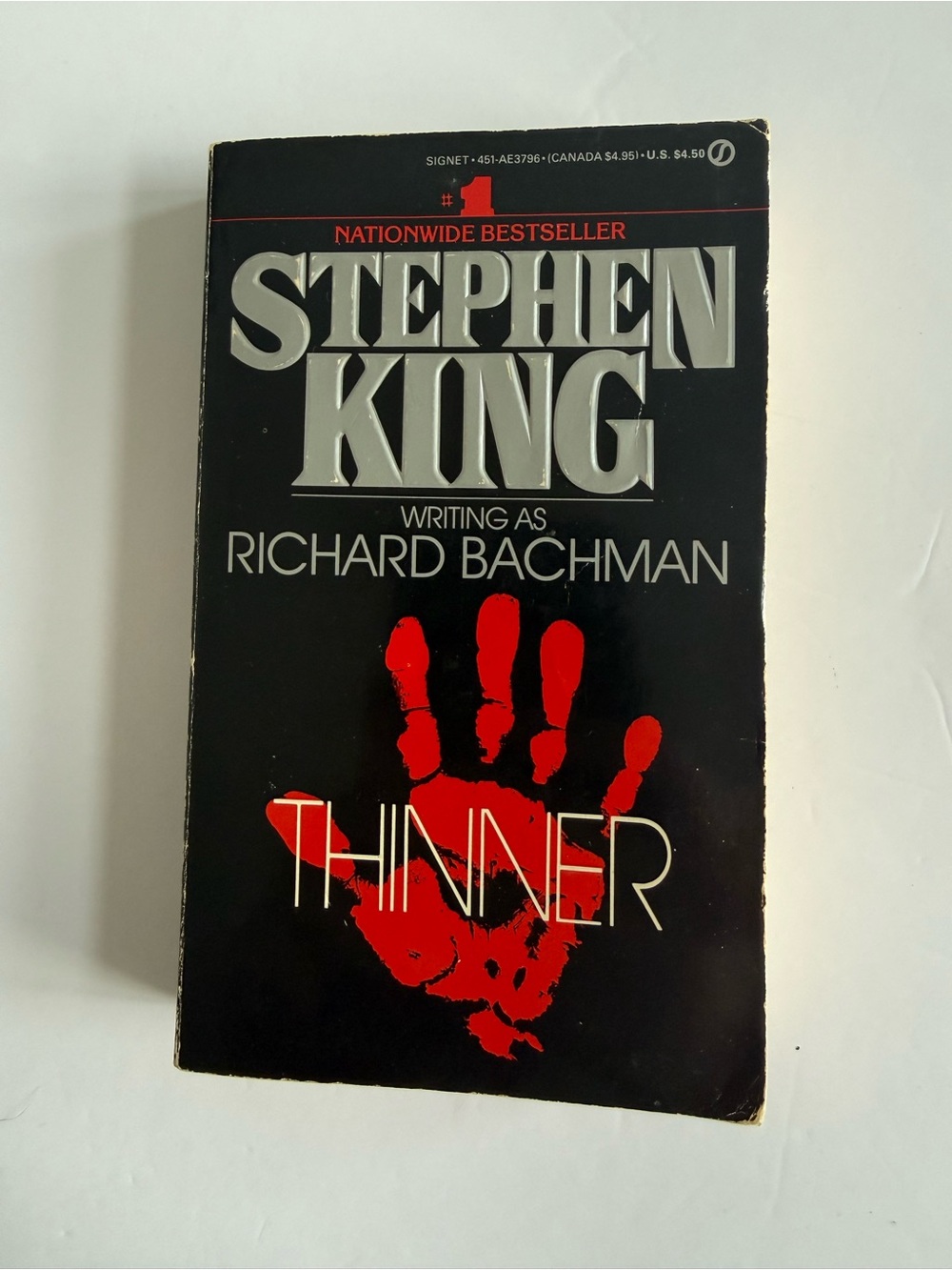 Stephen King (as Richard Bachman) "Thinner" Paperback - Black & Red Cover